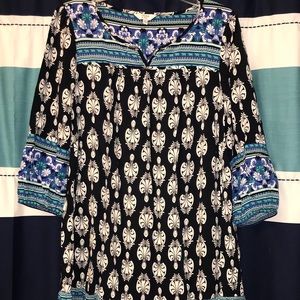 Crown & Ivy Blue Navy Green Dress XS Like New